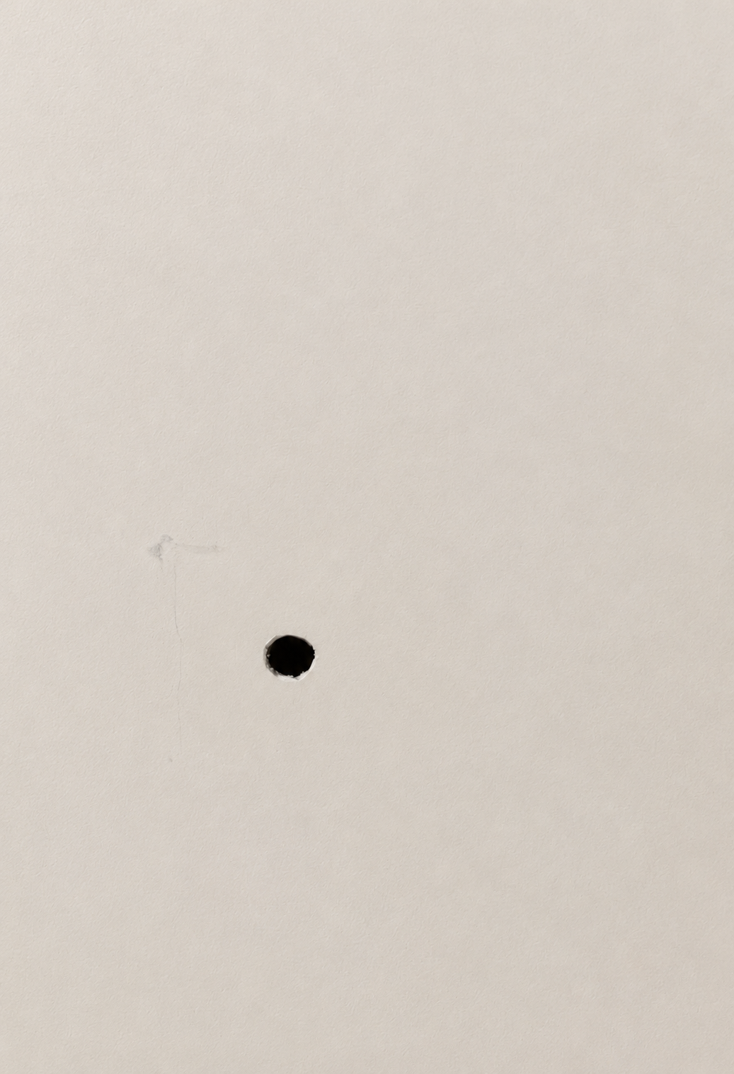 Finger hole visible after three coats